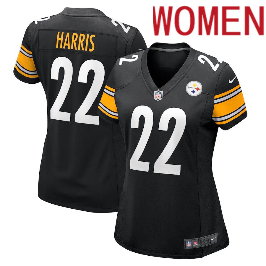 Women Pittsburgh Steelers 22 Najee Harris Nike Black Game NFL Jersey